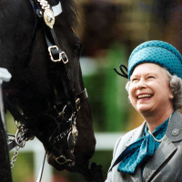 Queen Elizabeth with Horses Riding